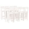 vidaXL 9-delige Barset massief grenenhout wit