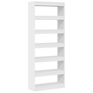 vidaXL Boekenkast 6-laags 80 x 30 x 198 cm Bewerkt hout Wit