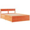 vidaXL Bed met lades en matras massief grenenhout wasbruin 120x190 cm