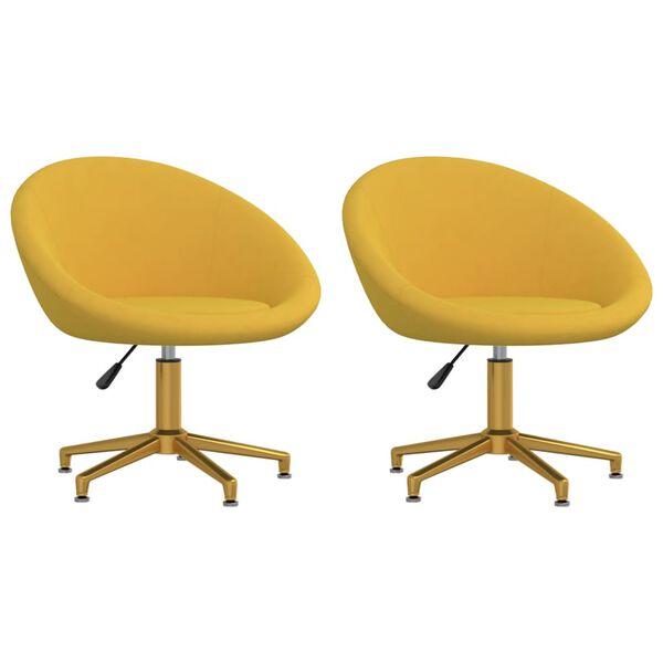 vidaXL eetkamerstoelen 2 st fluweel geel