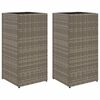vidaXL Plantenbakken 2 st 30x30x60 cm poly rattan grijs