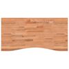 vidaXL Bureaublad 100x(45-50)x2,5 cm massief beukenhout