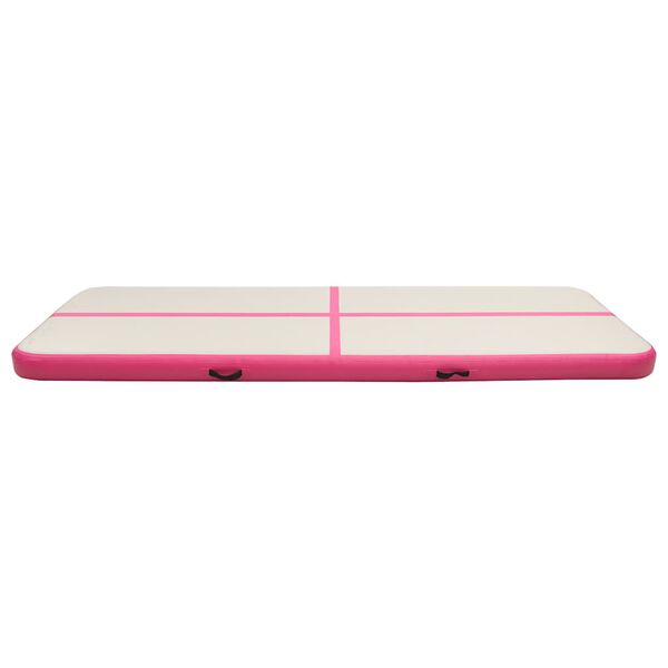 vidaXL Gymnastiekmat met pomp opblaasbaar 300x100x20 cm PVC roze