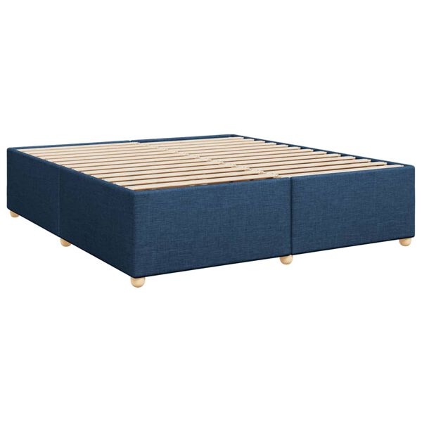vidaXL Bedframe zonder matras stof blauw 200x200 cm
