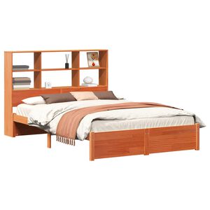 vidaXL Bedframe met opberghoofdeksel met plank Wasbruin 150 x 200 cm