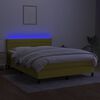 vidaXL Boxspring met matras en LED stof groen 140x190 cm