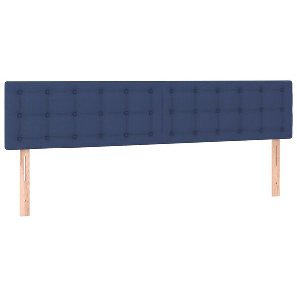 vidaXL Hoofdborden 160x5x78/88 cm stof blauw