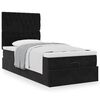 vidaXL Ottoman bed met matrassen 100x200cm fluweel zwart