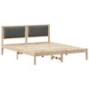 vidaXL Bedframe met Gevoerd Hoofdgedeelte Donkergrijs 150 x 200 cm