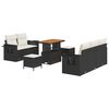vidaXL Tuin Sofa Set met kussen 8 pcs Zwart poly rattan