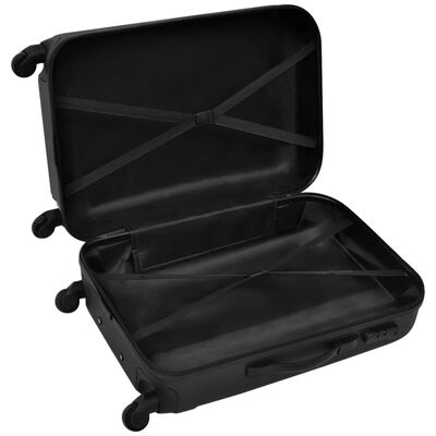 vidaXL 3-delige Kofferset hard 45,5/55/66 cm zwart