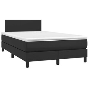 vidaXL Boxspring met matras kunstleer zwart 120x190 cm