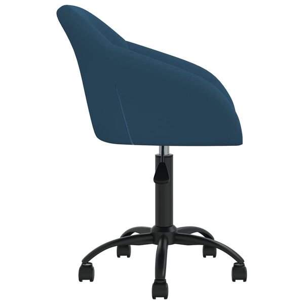 vidaXL Eetkamerstoelen draaibaar 4 st fluweel blauw