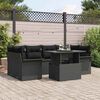 vidaXL Tuin Sofa Set met kussen 7 pcs Zwart Poly riet