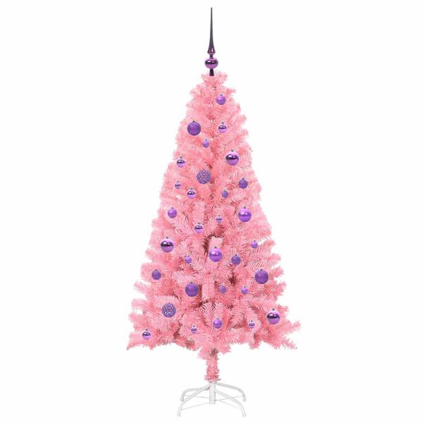vidaXL Kerstboom met 150 LED met standaard Roze 150 cm PVC