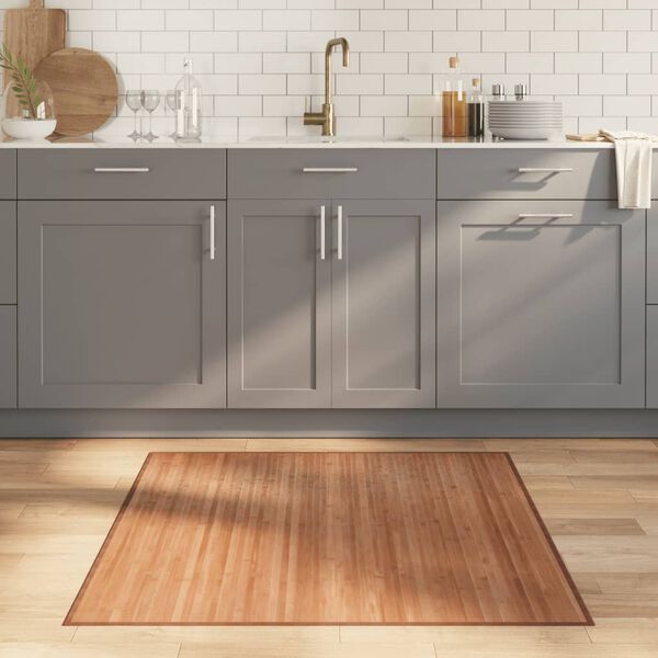 vidaXL Vloerkleed vierkant 100x100 cm bamboe naturel