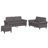vidaXL 3-delige Loungeset met kussens kunstleer grijs