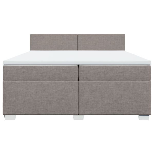 vidaXL Boxspring met matras stof taupe 200x200 cm