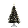 vidaXL Kunstmatig Voorverlicht Kerstboom met 150 LED Zwart 120 cm PVC