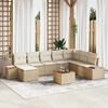 vidaXL Tuin Sofa Set met kussen 9 pcs Beige poly rattan
