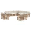 vidaXL Buiten bankenset 13 pcs Natuurlijk en Cr&egrave;me Wit Polyester