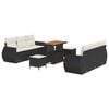 vidaXL Tuin Sofa Set met kussen met opslag 9 pcs Zwart poly rattan