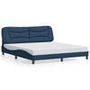 vidaXL Bedframe met LED zonder matras "Hvar" 180x200 cm stof blauw