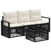 vidaXL Tuinbankenset 4 pcs Zwart poly rattan