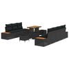 vidaXL Tuin Sofa Set met kussen 10 pcs Zwart Poly riet