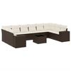 vidaXL 11-delige Loungeset met kussens poly rattan bruin