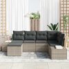 vidaXL Tuin Sofa Set met kussen 6 pcs Lichtgrijs poly rattan