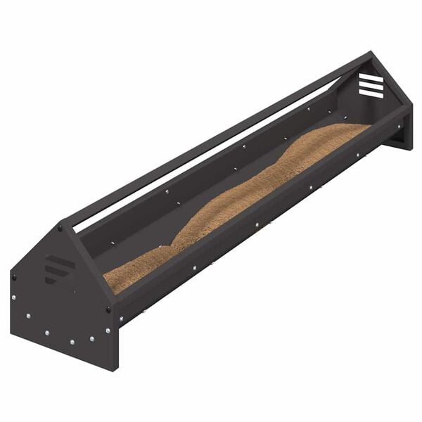 vidaXL Kippen voederbak Zwart 108 x 20,5 x 20 cm Koudgewalst Staal