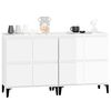 vidaXL Dressoirs 2 st 60x35x70 cm bewerkt hout hoogglans wit