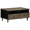 vidaXL Salontafel 80x54x40 cm massief mangohout lichtgrijs