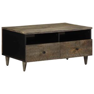 vidaXL Salontafel 80x54x40 cm massief mangohout lichtgrijs