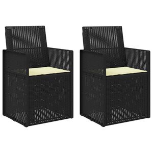vidaXL Tuin Eetstoelen 2 st Antraciet- en cr&egrave;mekleurig PP
