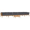 vidaXL 6-delige Loungeset pallet met kussens massief acaciahout