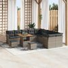 vidaXL Tuin Sofa Set met kussen 13 pcs Grijs poly rattan
