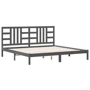 vidaXL Bedframe massief hout grijs 200x200 cm