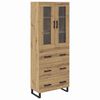 vidaXL Hoge kast 2 st Artisan Eiken 69,5 x 34 x 180 cm Bewerkt hout