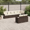vidaXL 8-delige Loungeset met kussens poly rattan bruin