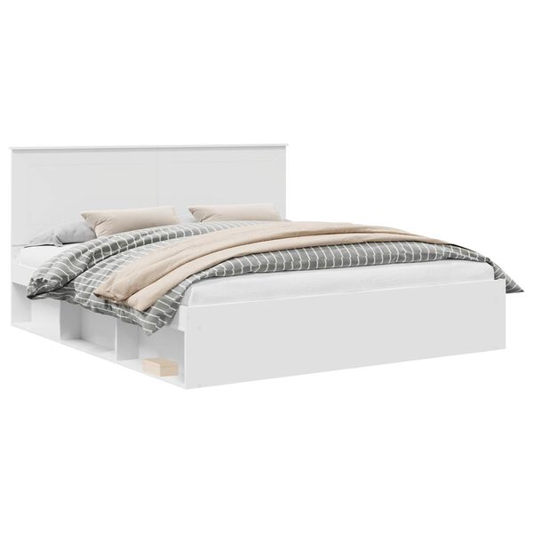 vidaXL Bedframe met hoofdeinde Wit 180 x 200 cm Massief grenenhout