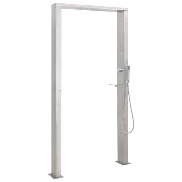 vidaXL Buitendouche met dubbele jets roestvrij staal