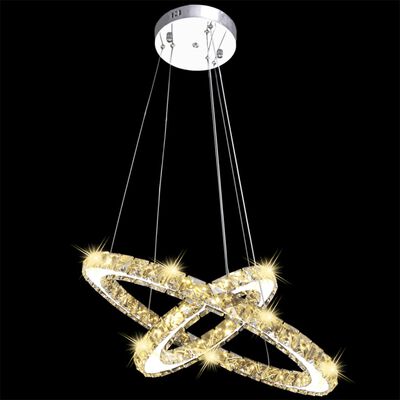 vidaXL Hanglamp kristal dubbele ring LED 23,6 W