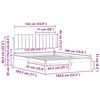 vidaXL Bedframe met Gevoerd Hoofdgedeelte Lichtgrijs 135 x 190 cm