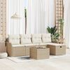 vidaXL Tuin Sofa Set met kussen 6 pcs Beige en Cr&egrave;me poly rattan