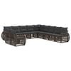 vidaXL Tuinbankenset 11 st Grijs en Donkergrijs poly rattan