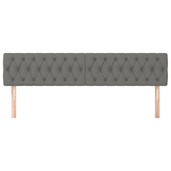 vidaXL Hoofdborden 2 st 100x7x78/88 cm stof donkergrijs