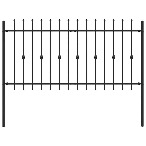 vidaXL Spike Fence Zwart 200 x 150 cm Gepoedercoat staal