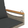 vidaXL Schommelbank met kussens 63x62x40 cm poly rattan grijs